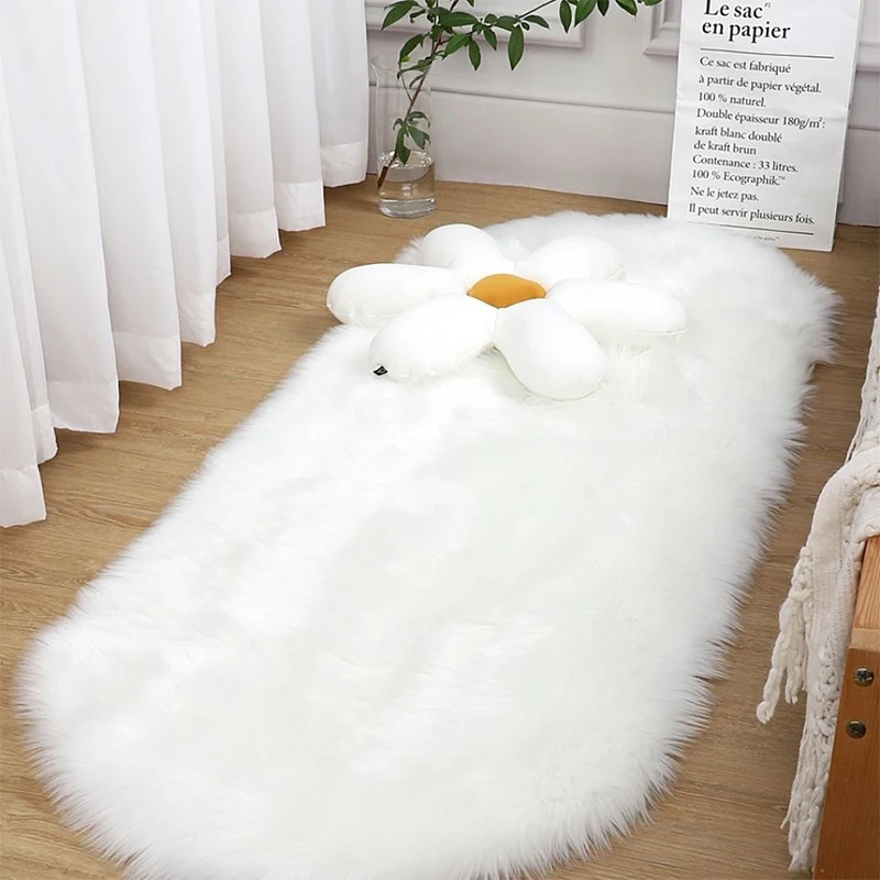 高級フェイクファーラグ大ソフトぬいぐるみふわふわ黒と白のベル - Cowhide Rug Faux のレビューと価格