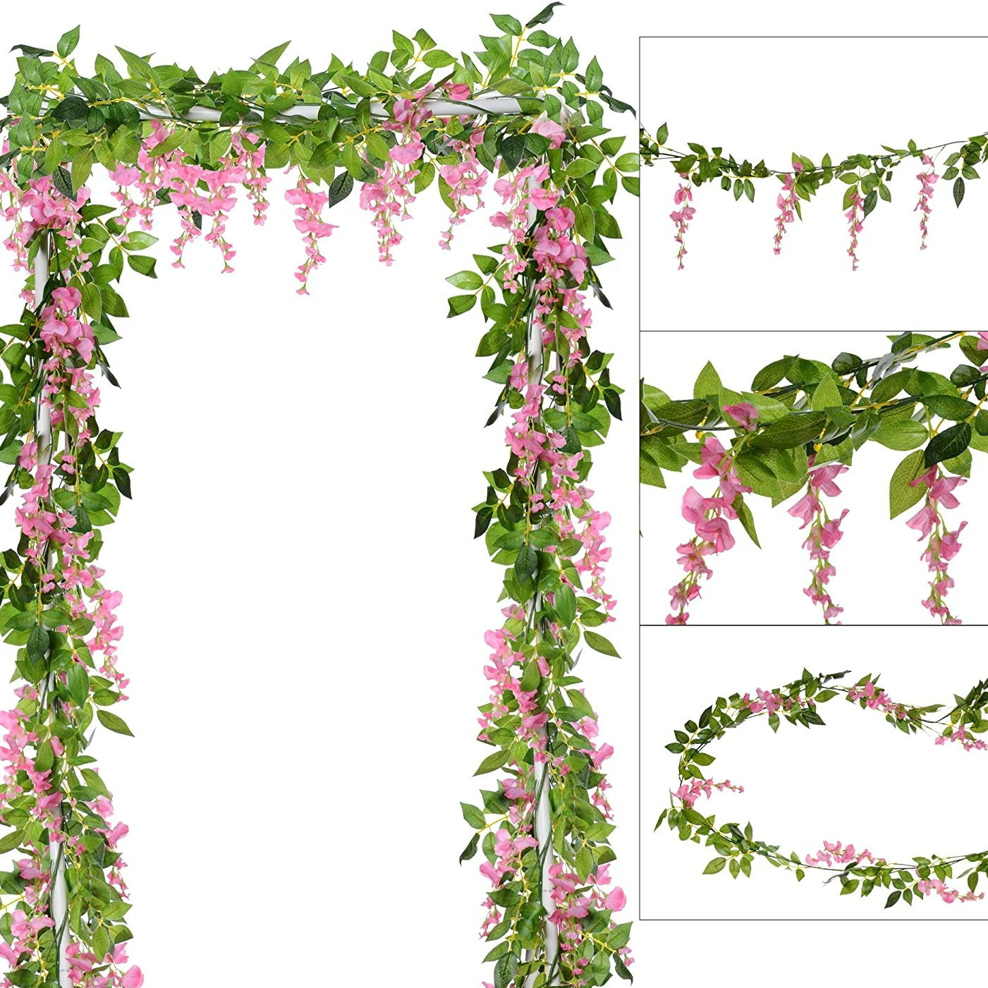 造花,1.8m,籐のつる,吊り花,庭の装飾,結婚式のアーチの - Home Decor Rattan のレビューと価格