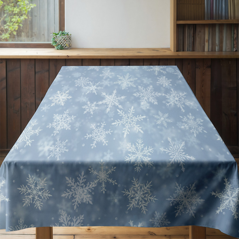 スノーフレークダイニングテーブルクロス冬の家の装飾青白い花寝 - Home Decor Online Shopping のレビューと価格